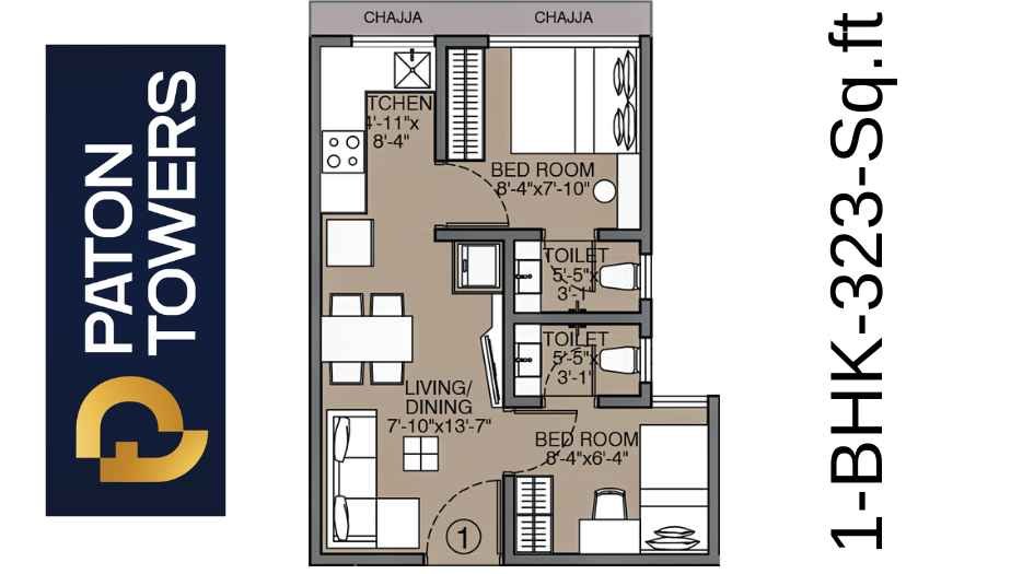 PATON-TOWERS-Floor-Plan-1-BHK-323-Sqft